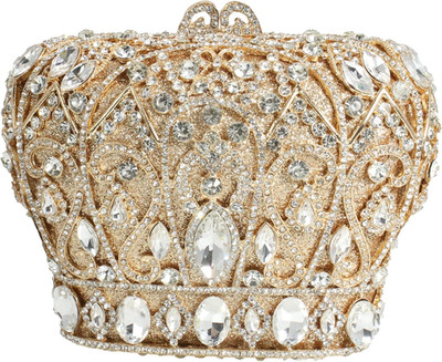 Crown Shaped Crystal Evening Clutch with Rhinestones for Women