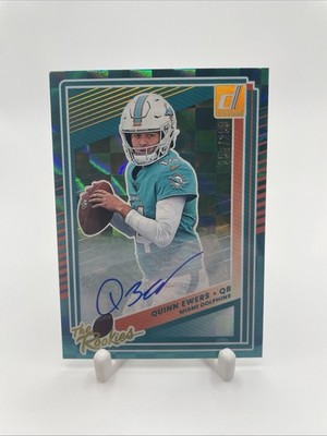 READ 2025 Donruss Quinn Ewers The Rookies Auto 250/299 Miami Dolphins #6