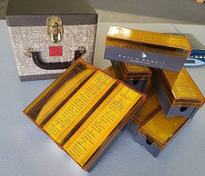 Vintage TDC Tweed Fabric Clad Wooden 35mm Slide Storage Case w/ B H Slide Trays