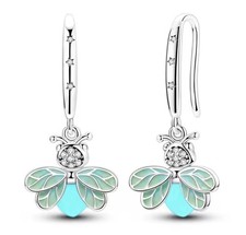 925 Silver Earrings Glow In The Dark Firefly Earrings 