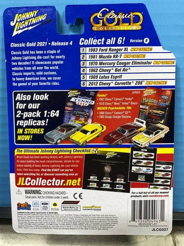1/64 JOHNNY LIGHTNING CLASSIC GOLD 1989 LOTUS ESPRIT PACIFIC BLUE - Picture 2 of 2