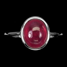 925 Sterling Silver Ring Oval Ruby 10x8mm Natural Gemstone Jewelry Size 7