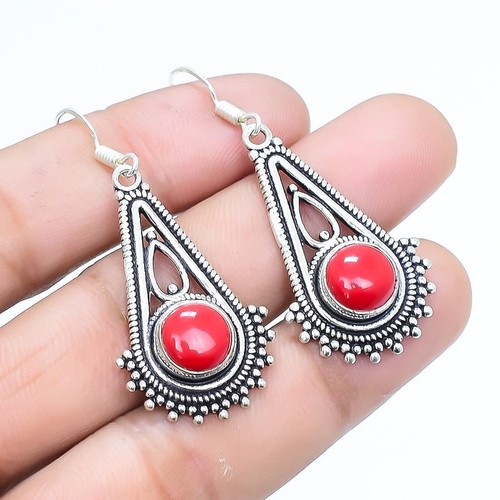 Boucles D'oreilles Artisanales En Larimar Naturel - Argent 925, Style Ethnique, Fait Main En Inde