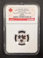 🍁2016🍁 $2 NGC PF70 GILT SILVER CANADA MAPLE LEAF REVERSE PROOF EARLY RELEASE