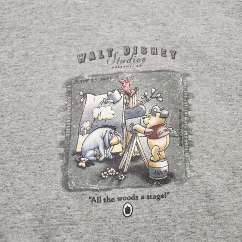 Vintage The Disney Store Sweatshirt Herren M grau Winnie The Pooh Pullover Made in USA - Bild 4 von 16