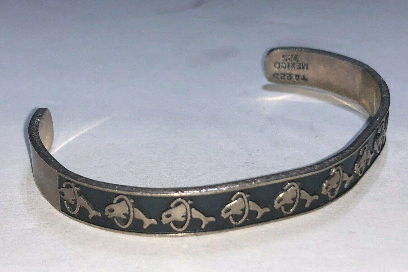 Dolphin Through Hoop Adjustable Cuff Bracelet Ste… - image 7