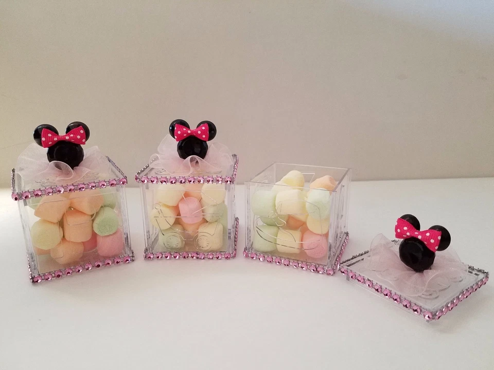12 Bloques Rellenables Minnie Mouse Favores Baby Shower Premios Juego Niña Decoraciones Foto 4 de 4