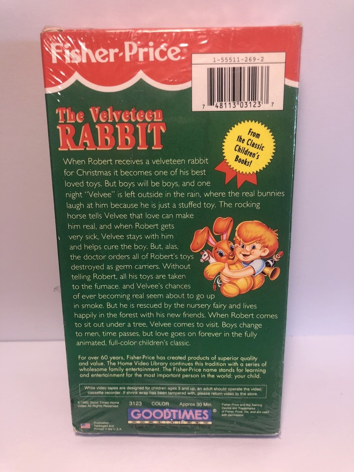 Fisher Price - The Velveteen Rabbit - 1992 Goodtime VHS Tape Sealed ...