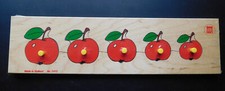 Setzpuzzle Holzsetzpuzzle Neu f&uuml;r 2-4 Jahre Motiv: verschieden gro&szlig;e &Auml;pfel