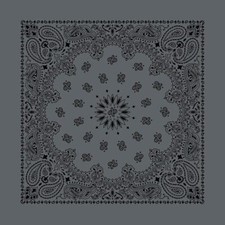 Carolina Creative Bandanna Charcoal/Black Austin Paisley 27" x 27" 100 Cotton