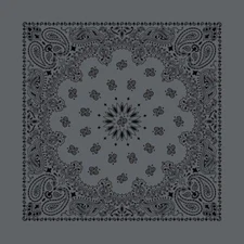 Carolina Creative Bandanna (Charcoal/Black) Austin Paisley 27" x 27" 100% Cotton