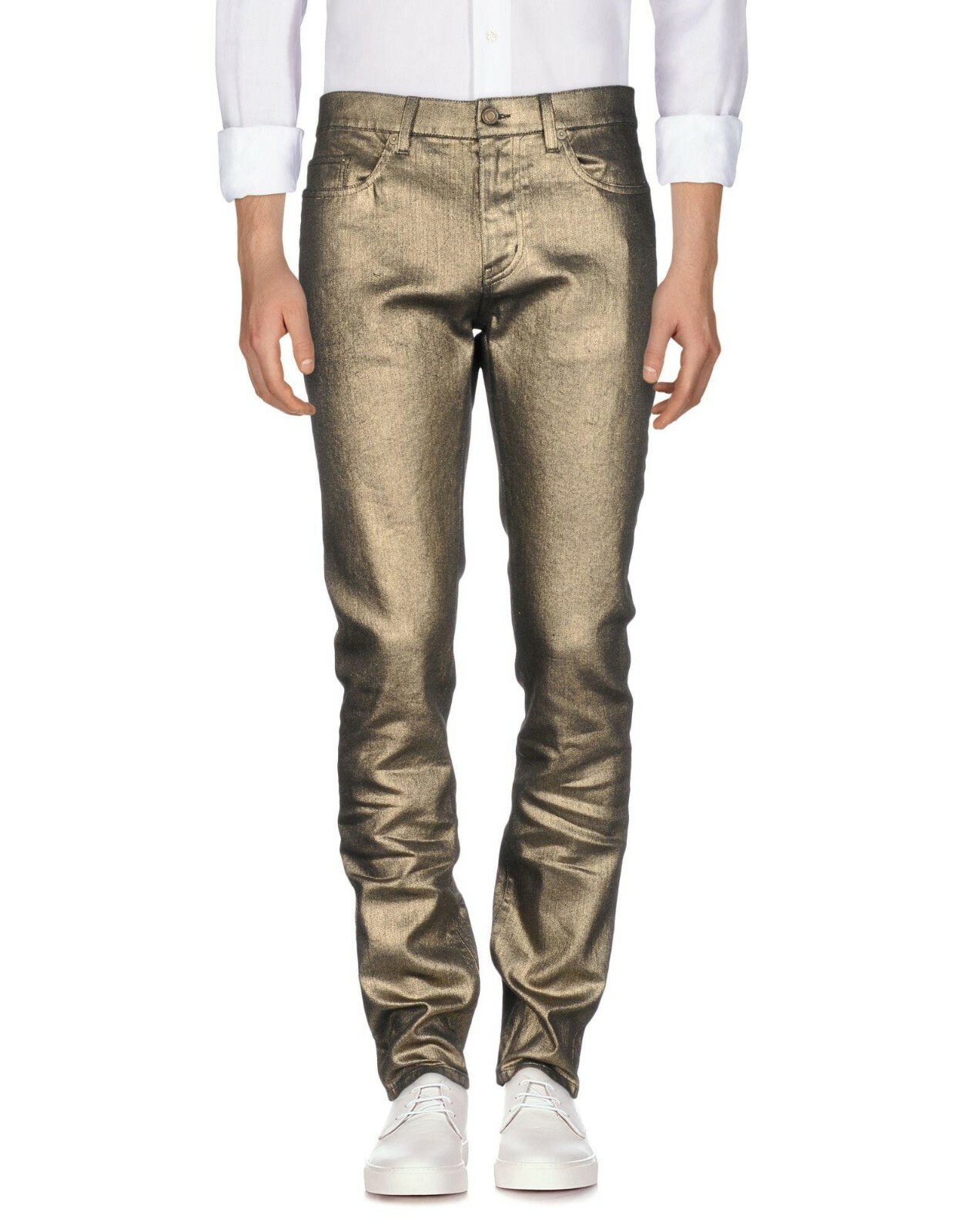 ?️ Jeans uomo SAINT LAURENT D02 M SK LW ORO SKINNY vestibilità VITA BASSA 36