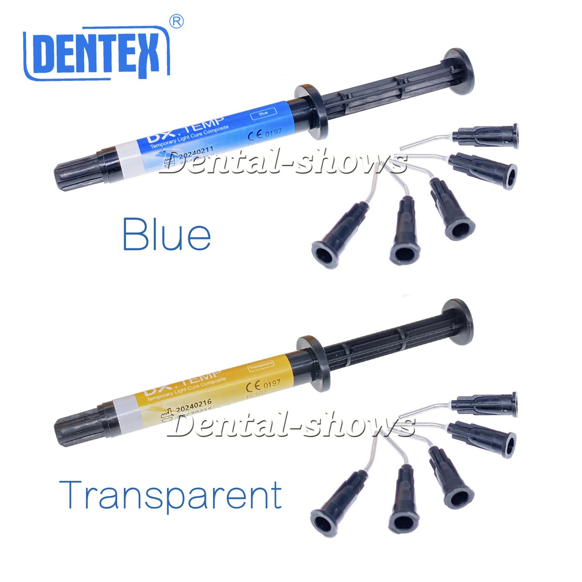 Dentex Temporary Flowable Composite Resin - Dental Filling Material, Blue, Light Cure, 2.5g Syringe 10 thumbnail image