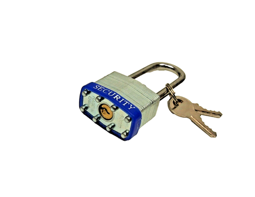 36pc Laminated Steel Padlock Long Shackle 1-1/2 In. 40mm Keyed Alike 72 Keys - Picture 5 of 6
