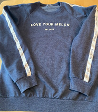 LOVE YOUR MELON BLUE USA MADE SPELLOUT SWEATSHIRT WOMENS SZ M
