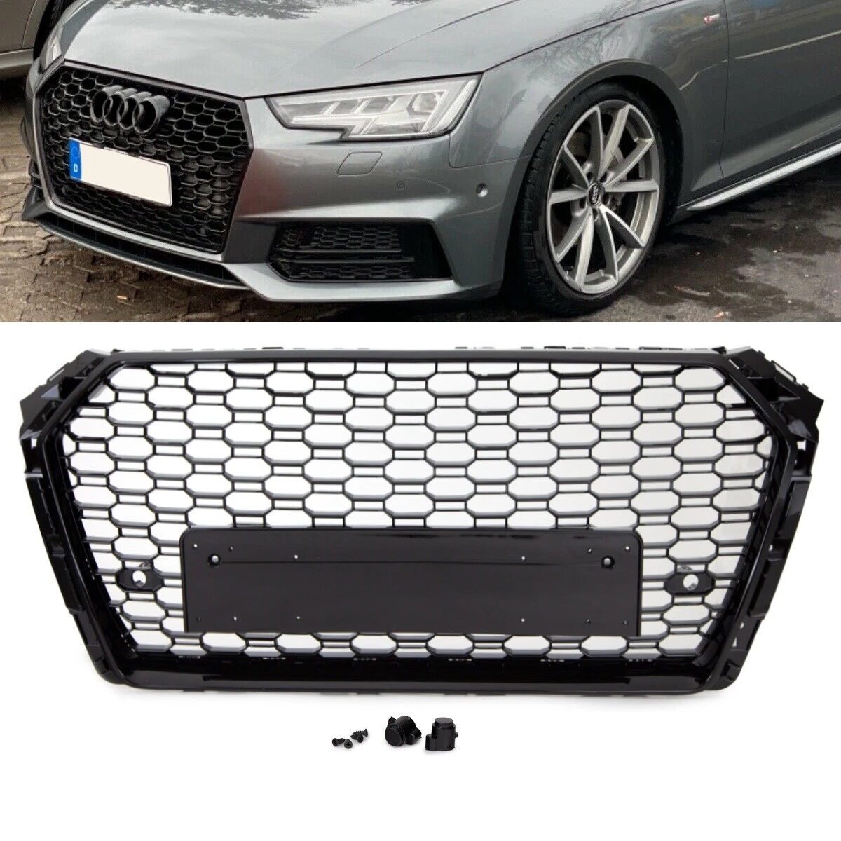 Sport Design Wabengrill Schwarz glanz passt für Audi A4 B9 ab 2015 