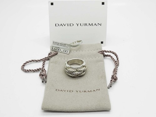 David Yurman Tides Diamond Dome Ring Sterling Silver Size 6.5 with Extras - Picture 2 of 8