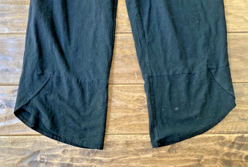 Macacão 100% Algodão Feminino Grande Preto Perna Larga Pedal Bainha Laganlook Boho - Imagem 4 de 4