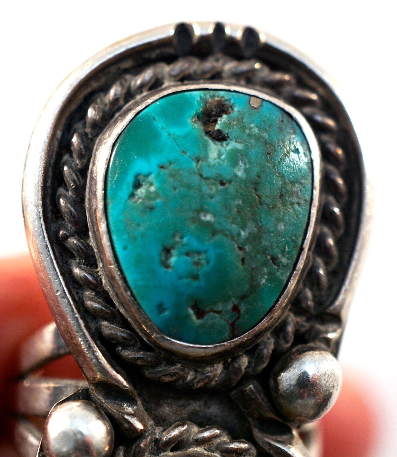 Handmade Navajo Double Stone Turquoise & Sterling… - image 4