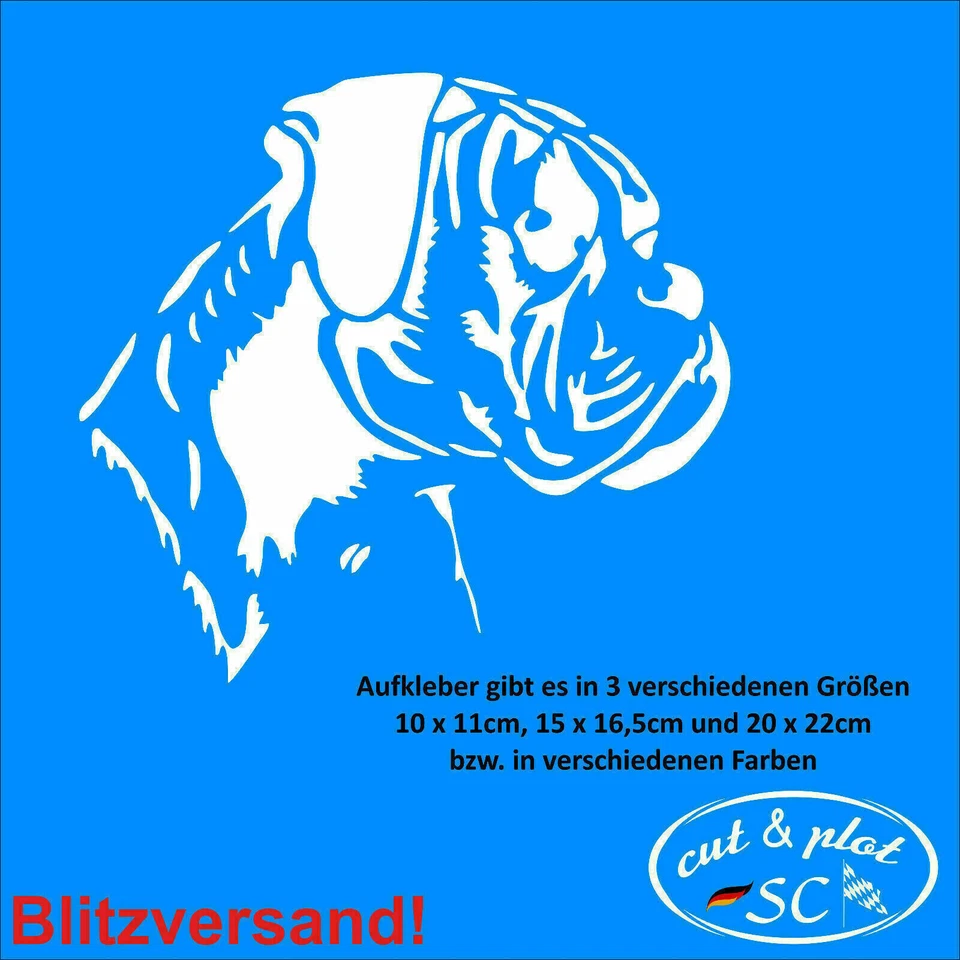 Boxer Aufkleber Auto Hund Tattoo deutscher Boxer Dog Sticker Autoaufkleber SC033 - Bild 2 von 4
