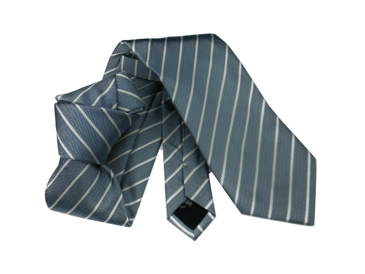 Cravatta azzurra carta da zucchero a righe beige elegante cravatta