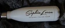 Sophia Loren White Water Bottle Hot Or Cold Drink 17oz/500ml NEW Master Casa