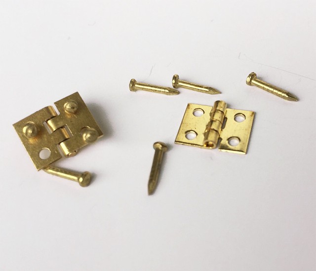20 Miniature Hinges for Doll's house Furniture Brass Hardware W/Nails 8x10mm eBay