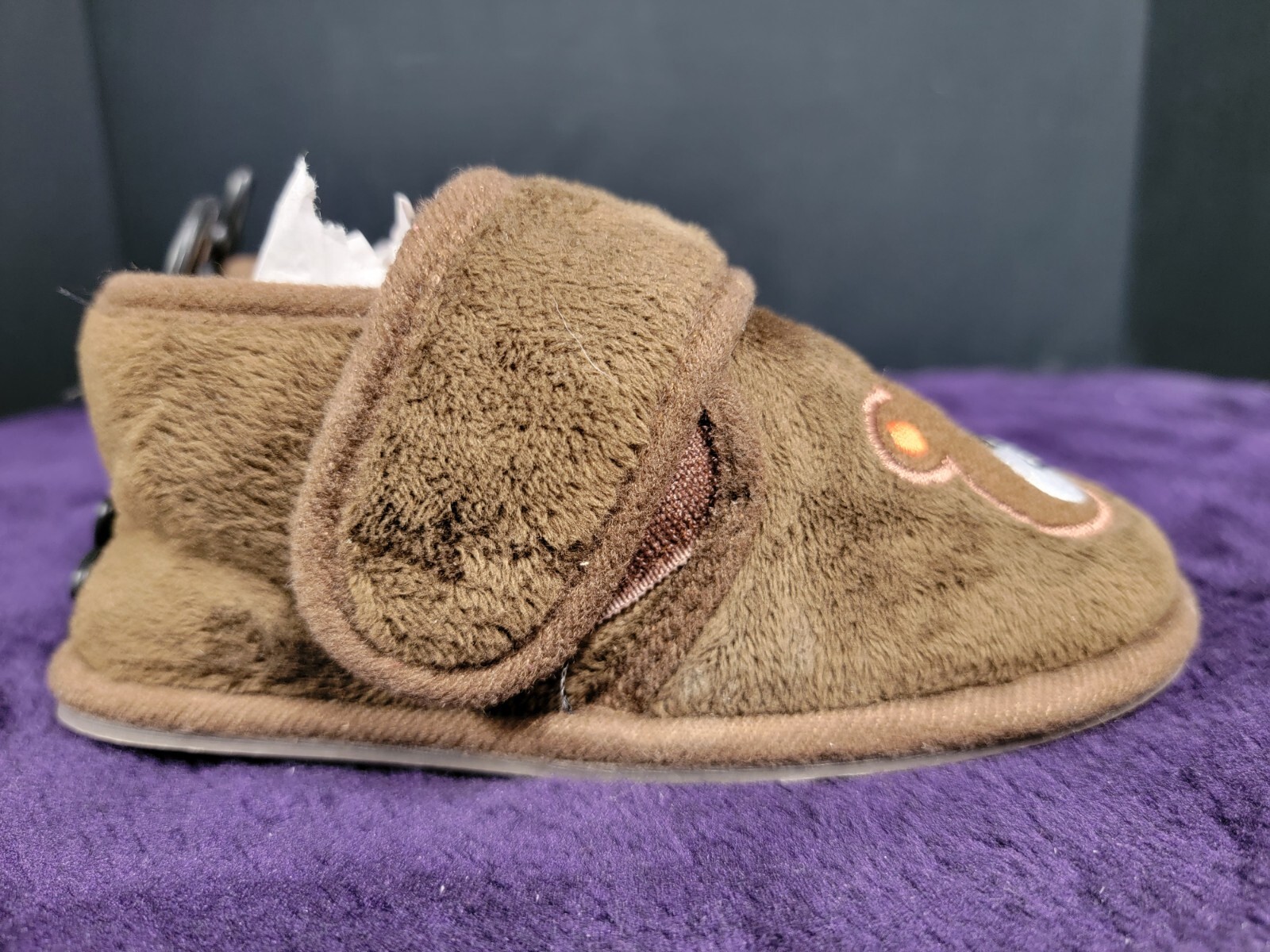 SAOLA Pantofole Teddy Bear bambino marrone suola antiscivolo (taglia Large (9 10))