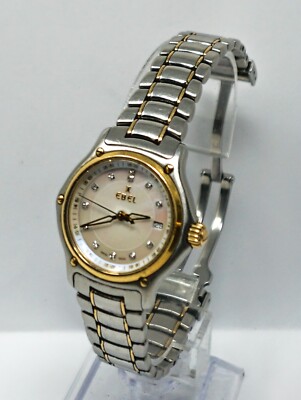 Ebel 1911 Ladies 18K Gold Wrist Watch (18K Gold Bezel, Pearl Dial, #18K-750)