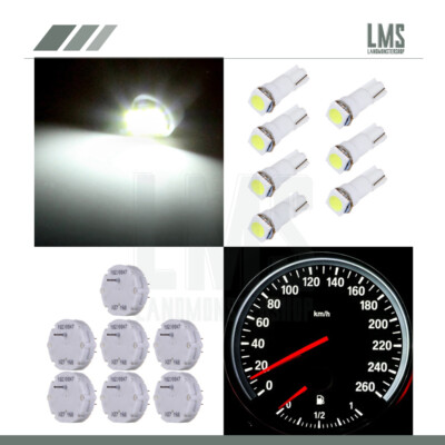7Pcs GM Stepper Motor X27-168 Speedometer Cluster Repair Kit + White 9 Led bulb