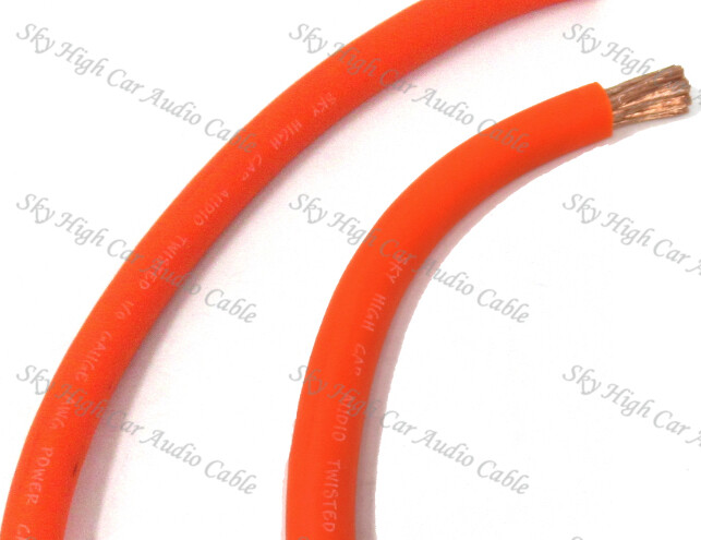 50 ft 1/0 Gauge Oversized AWG ORANGE Power Ground Wire W/ SPOOL Sky High