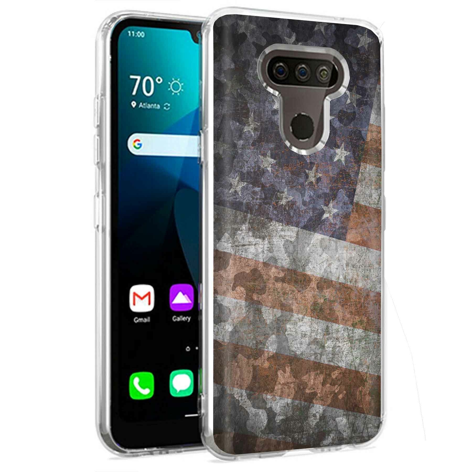 Phone Case for LG Harmony 4,Xpression Plus 3,K40S, US American Flag 2 Print