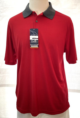 PGA Tour Polo Shirt Men's XL Red Golf Tech Zone Performance Licensed Wicking