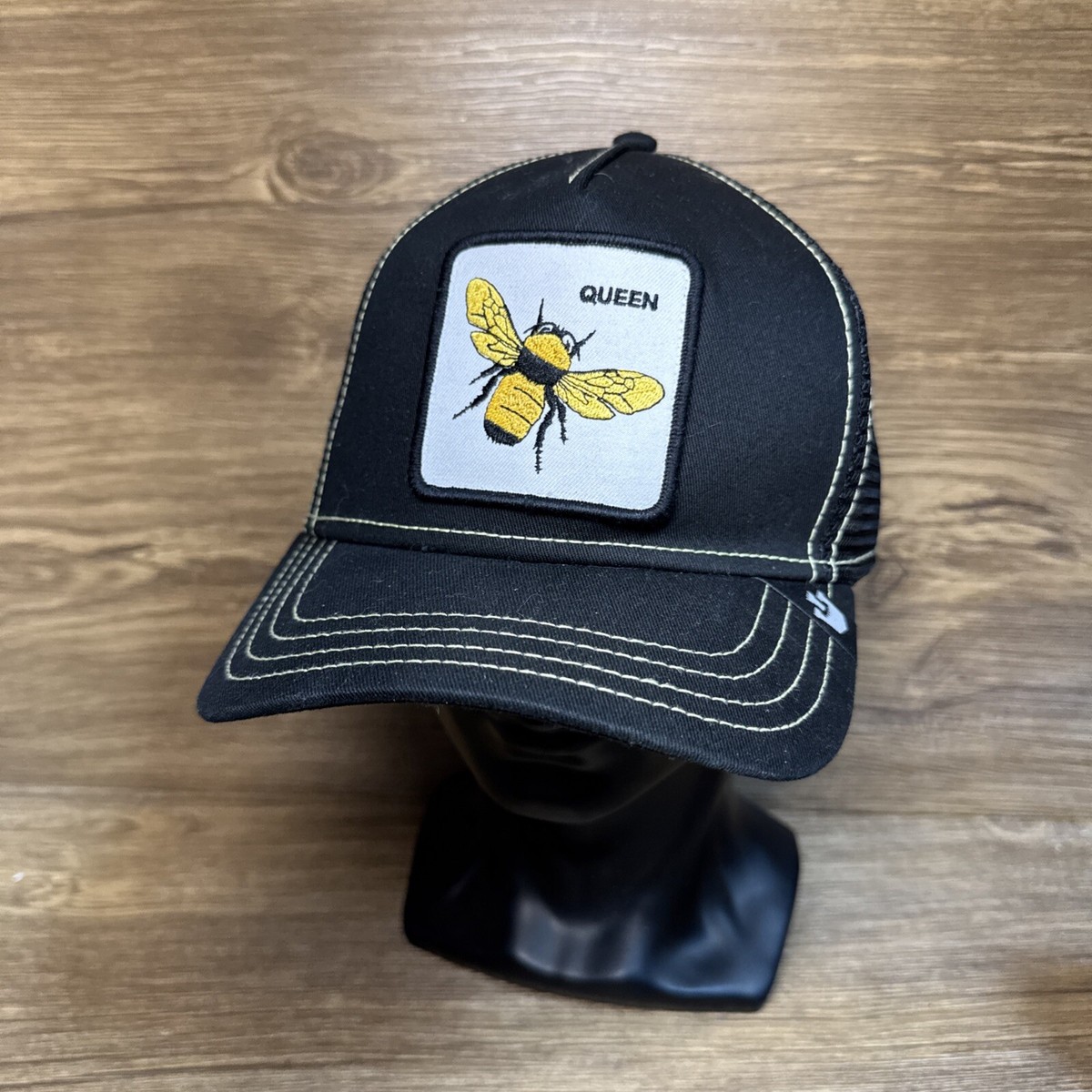 Goorin Bros The Farm Queen Bee Trucker Hat Black Snapback One Size Queen Bee Mesh Trucker Snapback Baseball Cap – Village Hat Shop main image 4