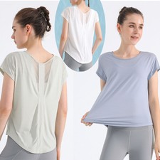 Women's Workout Running Shirts quick-dry Gym Tops Dry Fit Comft Yoga T-Shirts