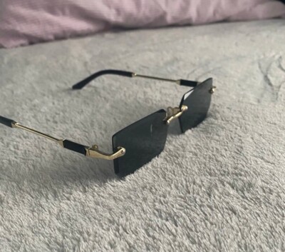 Rimless Sunglasses Rectangle Fashion Popular Women Men