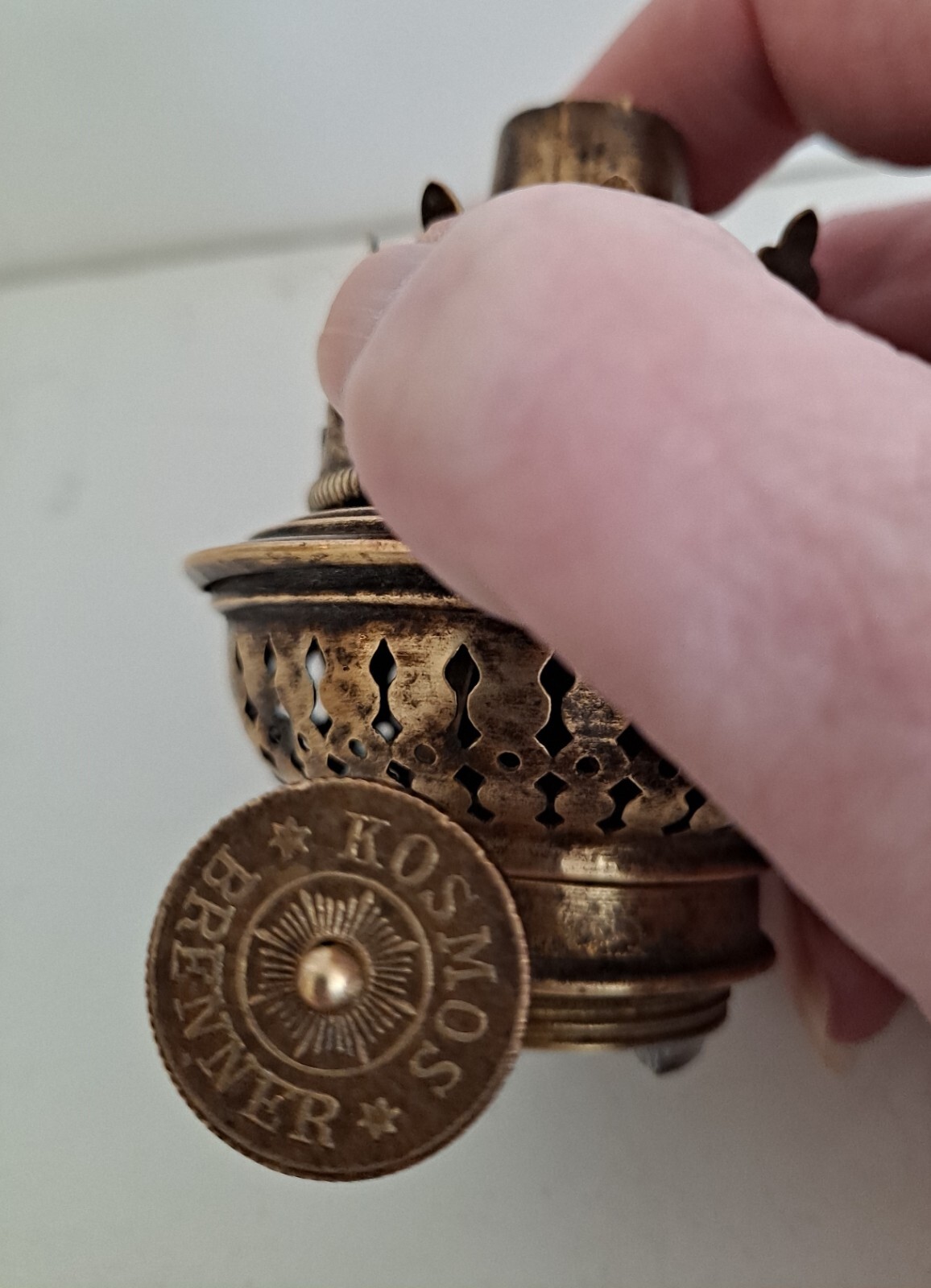 Antique Vintage Kosmos Brenner Brass Center Draft Oil Lamp Burner eBay