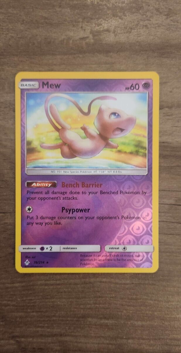 Unbroken Bonds 76/214 Mew Reverse Holo Pokemon Card