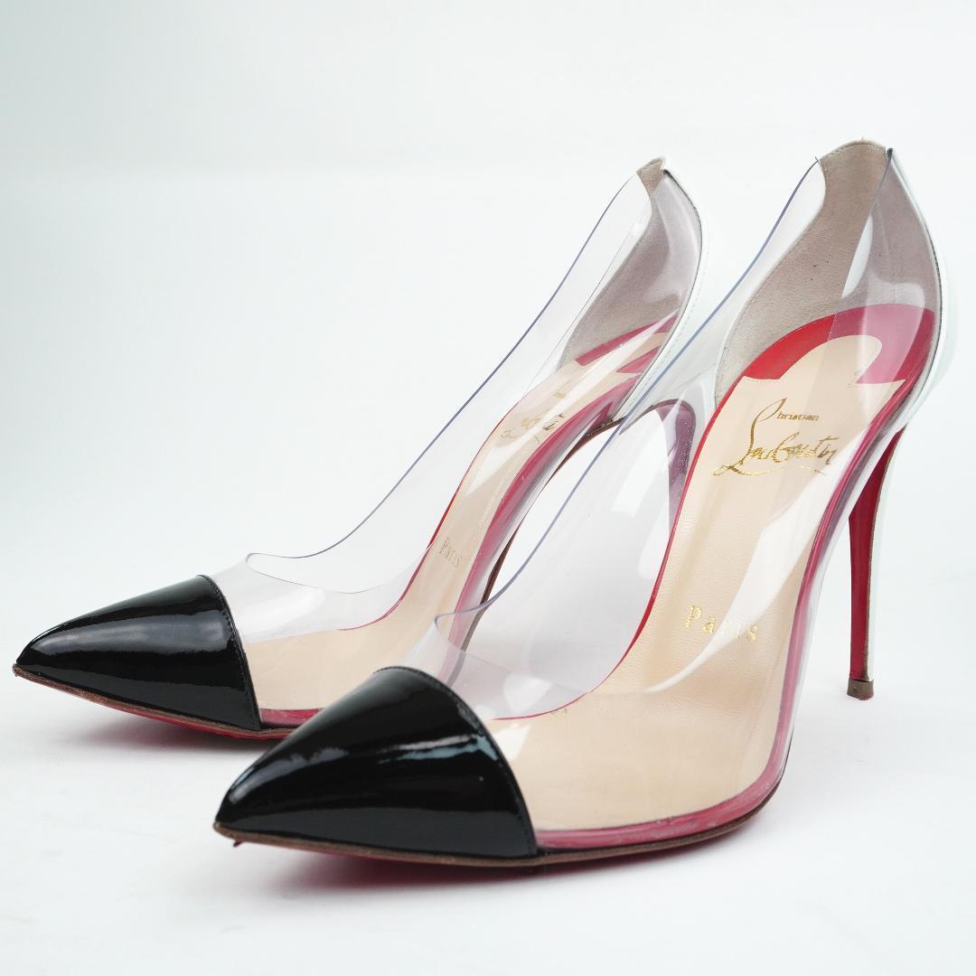 Christian Louboutin Heels IT 36.5 Pointed Toe Black White Christian Louboutin Heels IT 36.5 Pointed Toe Black White