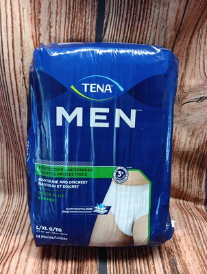 TENA Men s Leakage Protection Protective Underwear l/XL Super Plus NEW 14 ct