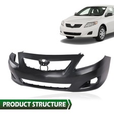 Front Bumper Cover Fascia Black Fit For 2009 2010 Toyota Corolla Sedan