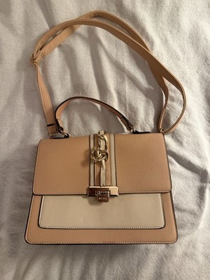 ALDO Colorblock Satchel Top Handle Bag Medium Turn Lock Gold Chain Pockets