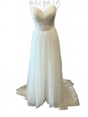 Brautkleid Heidi Hudson Ivory Trägerlos UK 14 Tüll Brautkleid