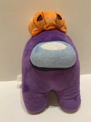Among Us Purple Crewmate Plush with Pumpkin Hat Toikido AU7214 7.5 Inch