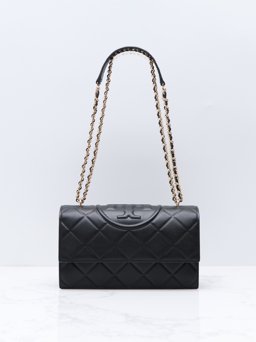 Tory Burch Fleming Shoulder Bag Black 196133361887|