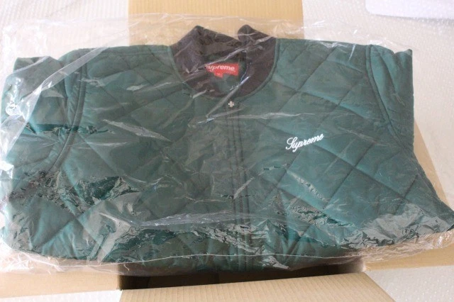 Blouson bomber matelassé patch pailleté Supreme 16SS M moyen S logo petite boîte Nort