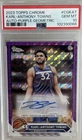 Karl-Anthony Towns 2023-24 Topps Chrome - Autographs Purple Geometric PSA 10