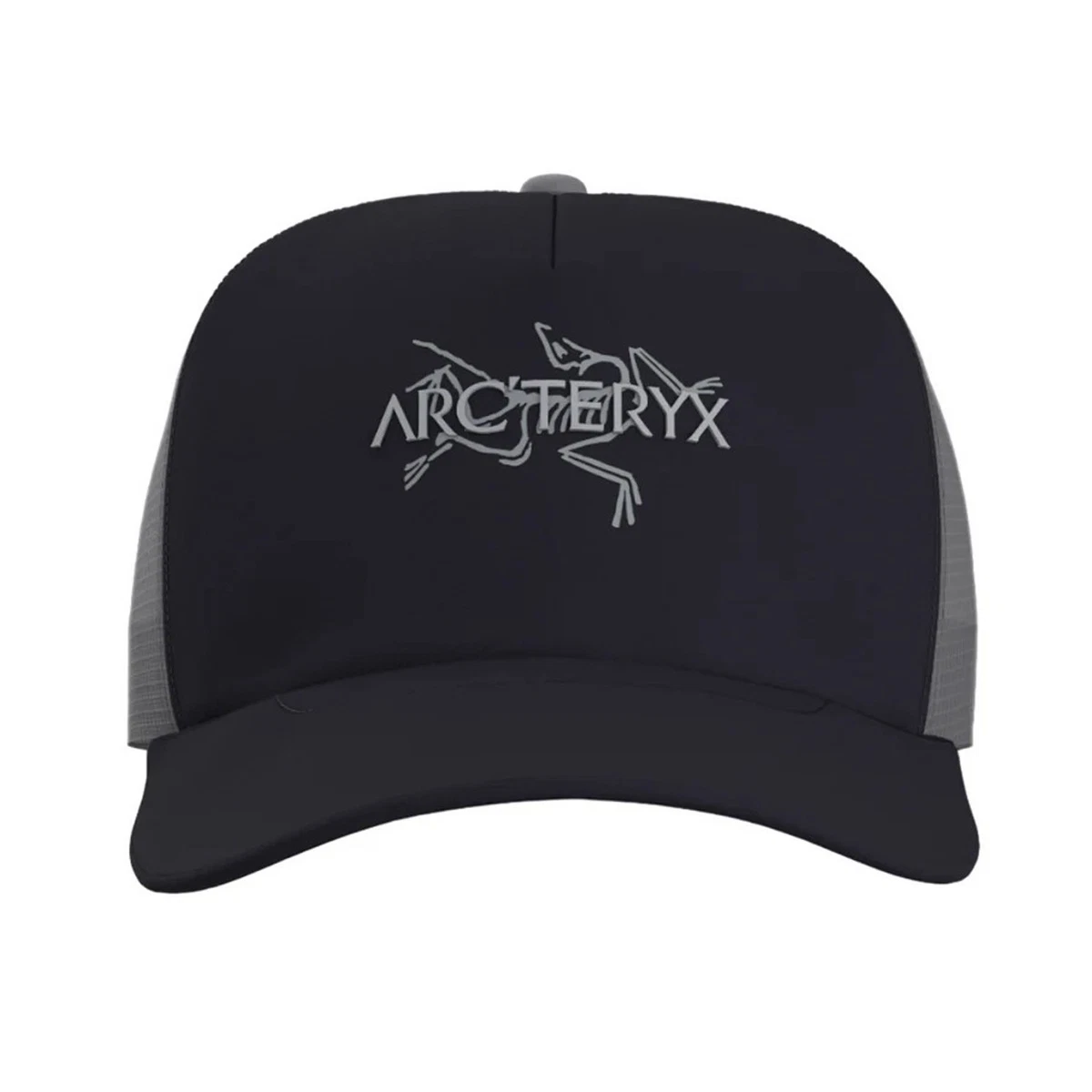 帽子 ARC'TERYX Logo Trucker Flat Black Arc'teryx Logo Flat Brim Trucker Hat | Flat-Brim Performance