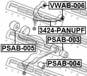 FEBEST 2010-2013 Porsche Panamera Front Lower Control Arm Bushing Hydro PSAB-005 - Image 2 of 2