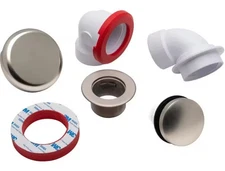 Oatey Bath Waste Half Drain Plumbing Kit Bathtub Drain Brushed Nickel PVC Sch 40